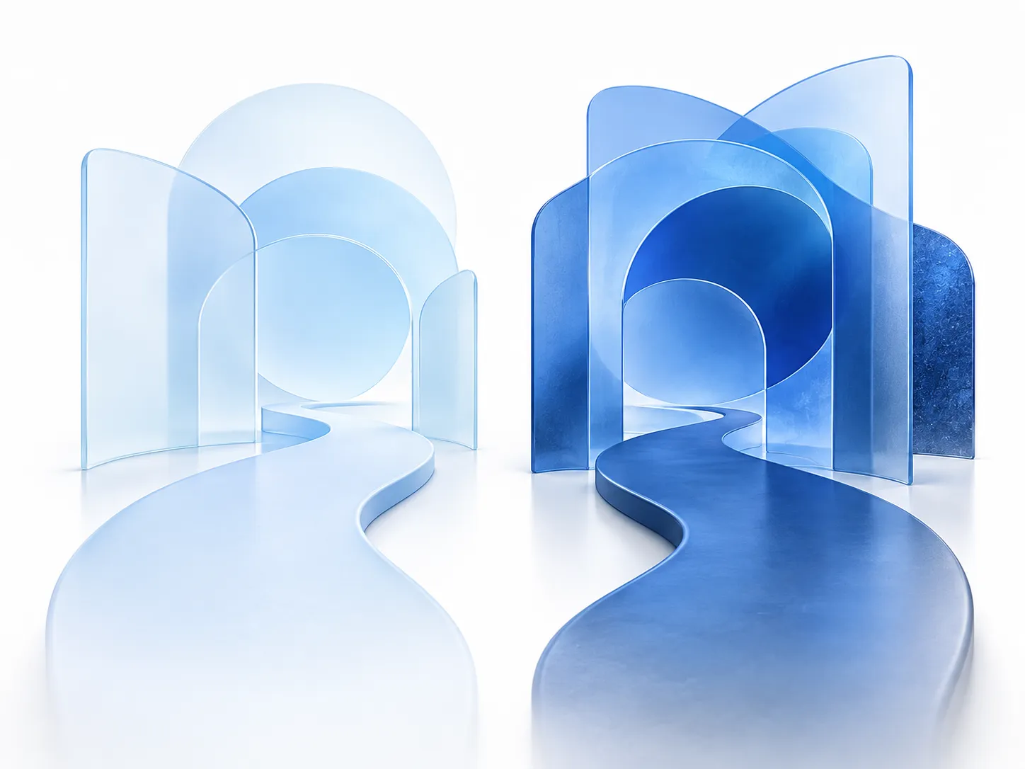 Abstract visual representing two comparison paths